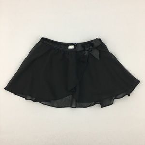 Danshuz Black Chiffon Mock Wrap Elastic Waist Dance Skirt Toddler Girls Size S
